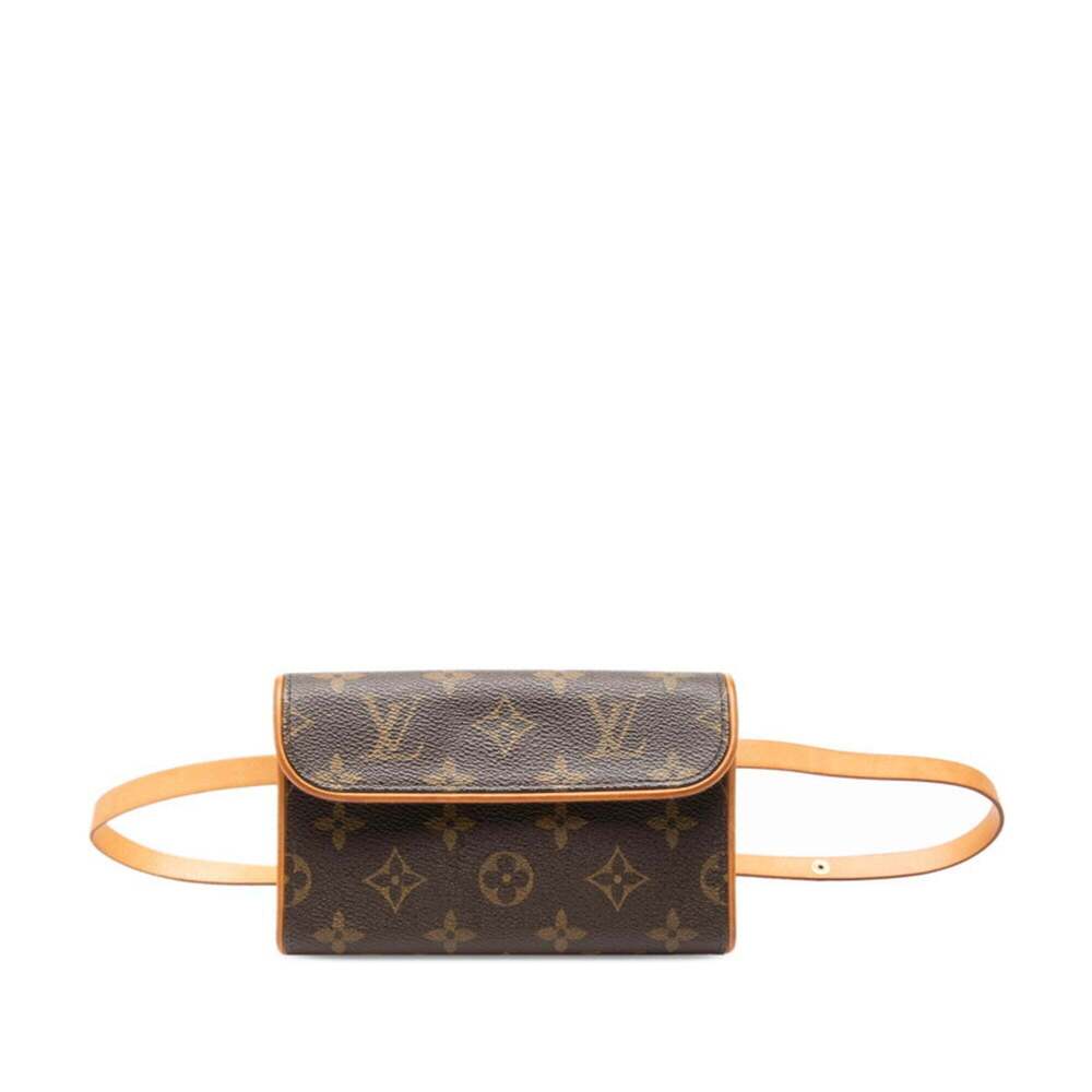 LOUIS VUITTON Authentic Brown Monogram Leather Pochette Hobo Bag - Picture 1 of 7